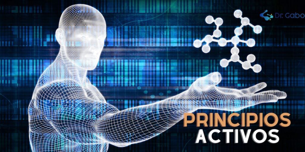 Ilustración digital de un cuerpo humano en 3D interactuando con una molécula de principio activo, simbolizando la unión sinérgica de la biología humana con los potentes principios activos de las plantas medicinales. Este concepto visual resalta el enfoque del blog '10 Plantas Medicinales de México que Cambiarán Tu Salud', enfatizando cómo los extractos naturales influyen positivamente en la salud y bienestar.